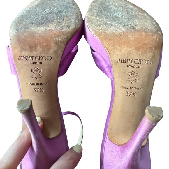 Jimmy Choo Rosie Satin Stiletto Heels Women’s Size 37.5 EU US 7 - Picture 8 of 10